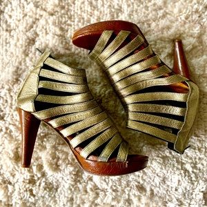 ALDO Gold Heels with Zipper